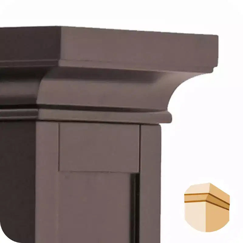 Two-Door Wall Cabinet with Glass Mosaic Doors in Dark Espresso