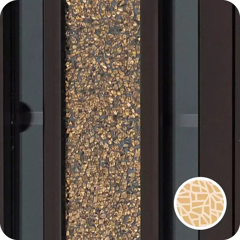 Two-Door Wall Cabinet with Glass Mosaic Doors in Dark Espresso