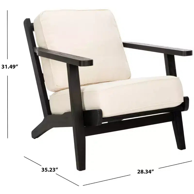 Mid Century Accent Chair - ACH4501 - Bone/Black