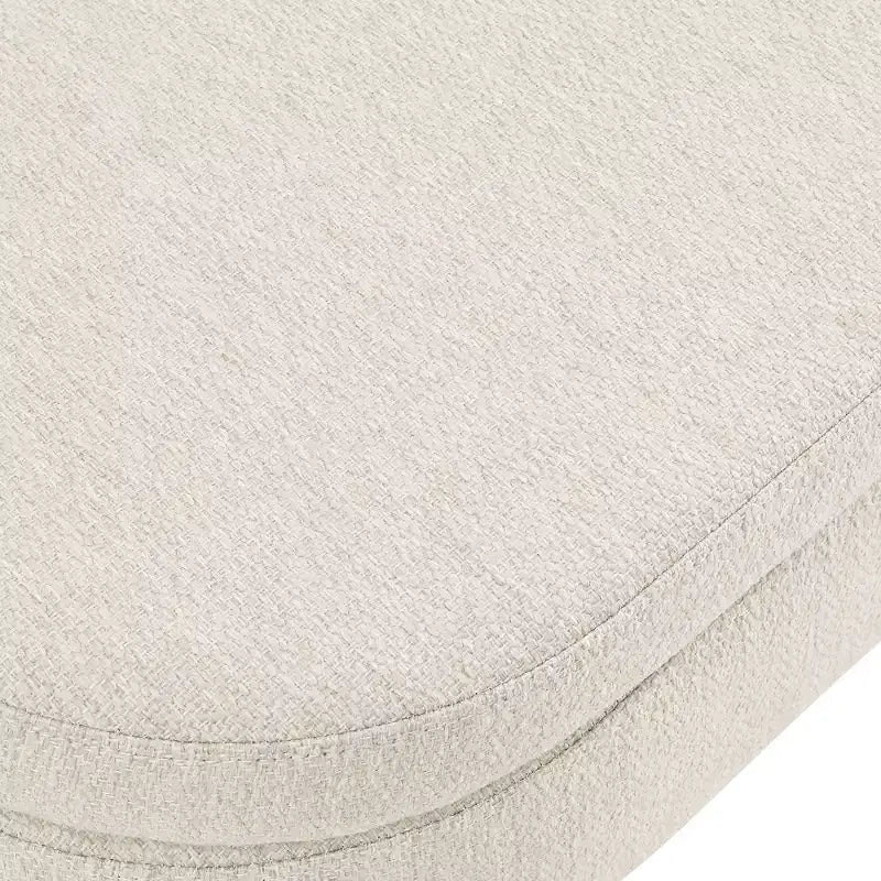 Oval Tufted Storage Bench with Rubberwood Legs