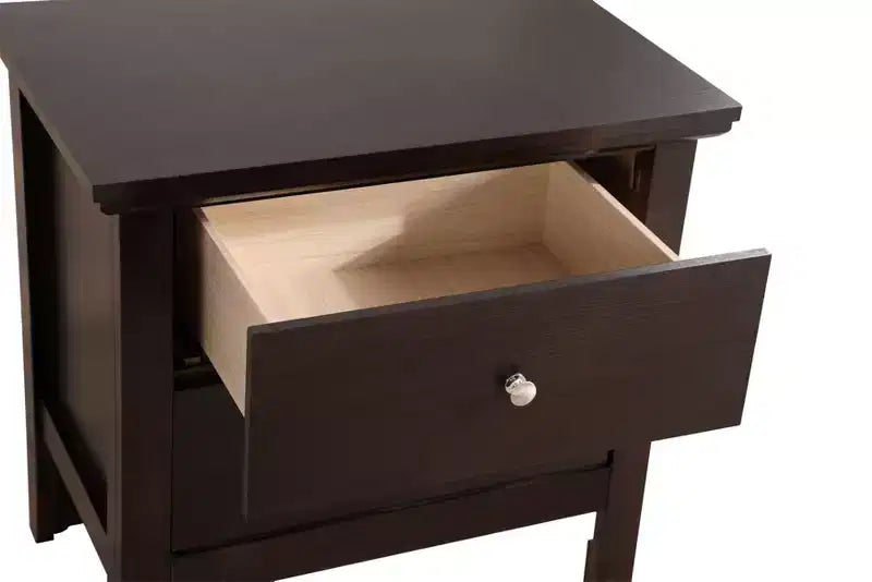 2-Drawer Nightstand with Round Nickel Handles