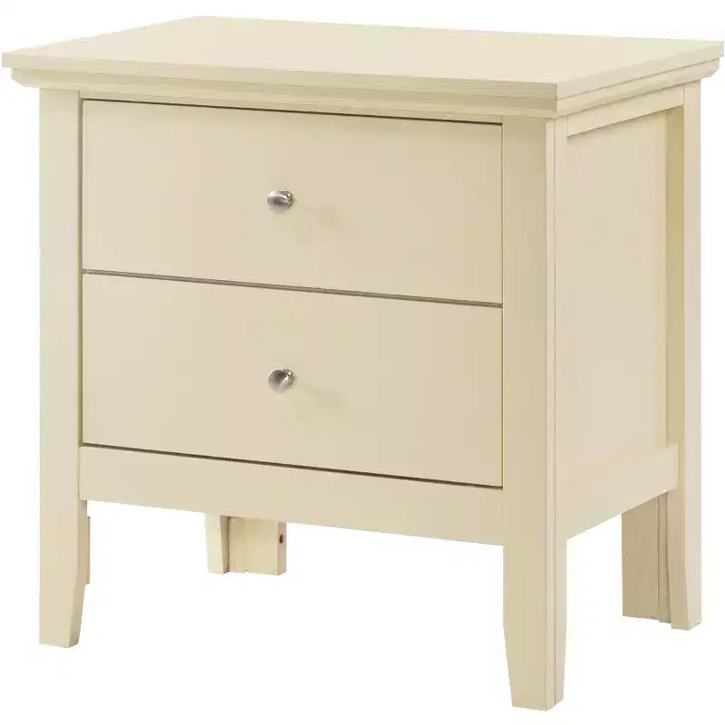 2-Drawer Nightstand with Round Nickel Handles