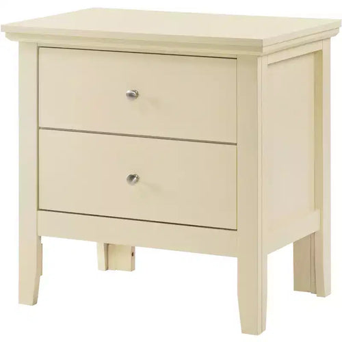 2-Drawer Nightstand with Round Nickel Handles