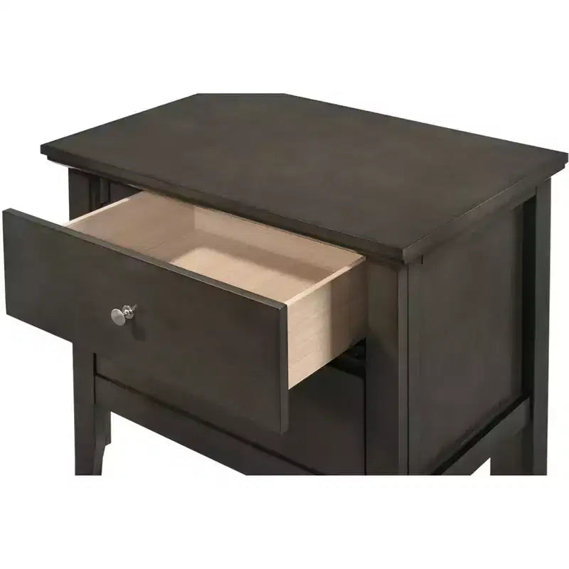 2-Drawer Nightstand with Round Nickel Handles
