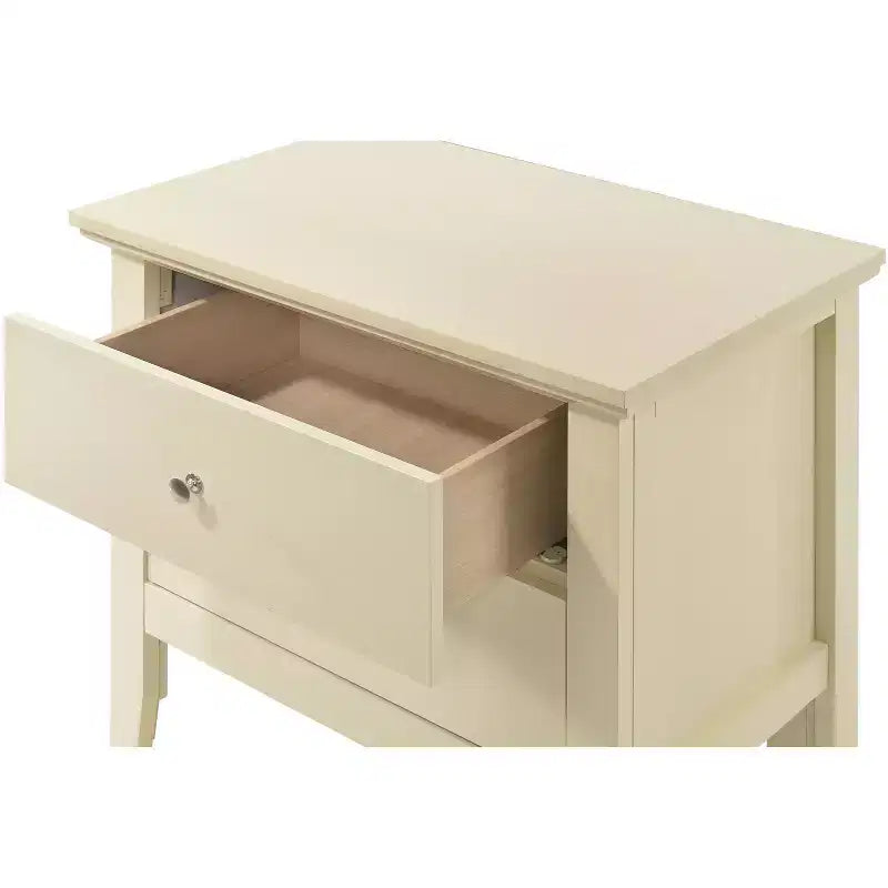 2-Drawer Nightstand with Round Nickel Handles