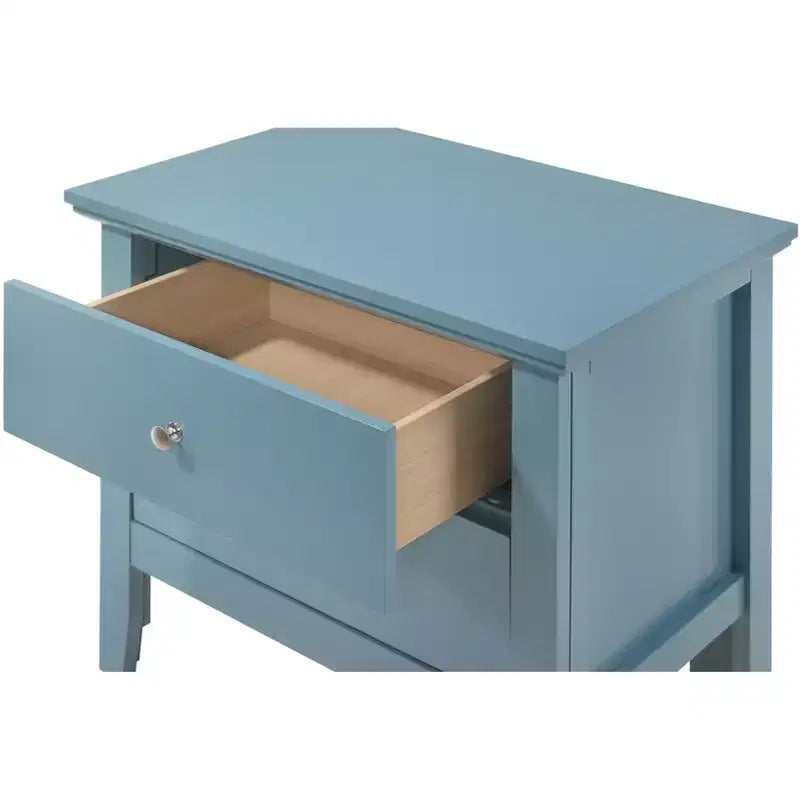2-Drawer Nightstand with Round Nickel Handles