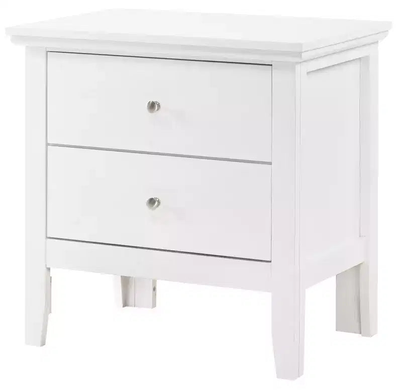 2-Drawer Nightstand with Round Nickel Handles