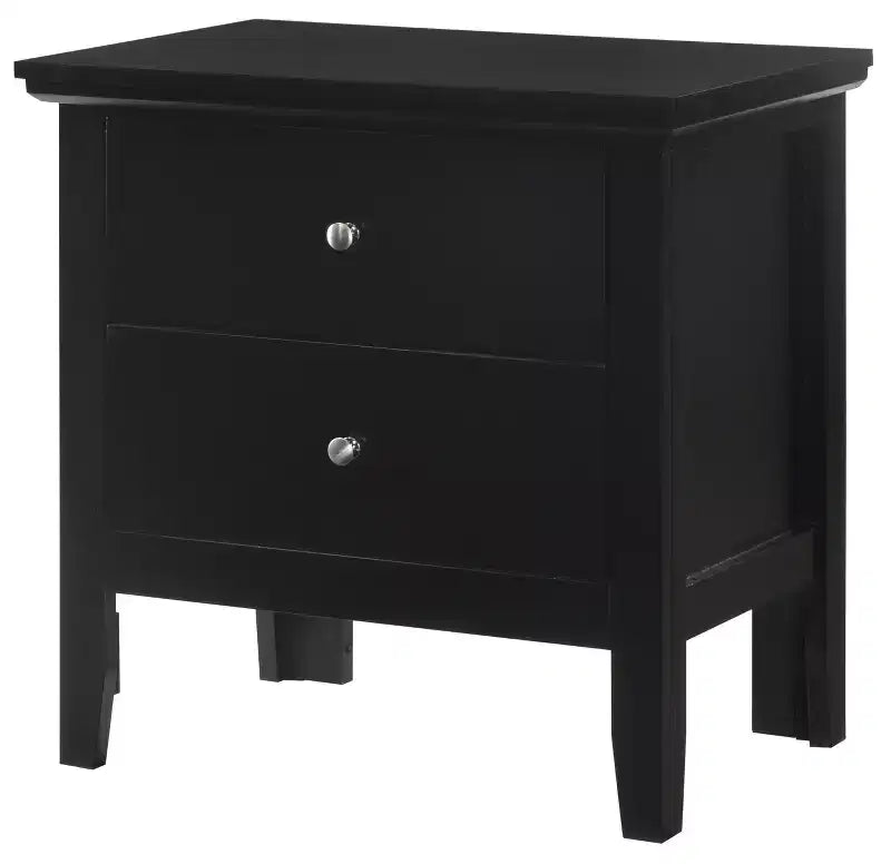 2-Drawer Nightstand with Round Nickel Handles