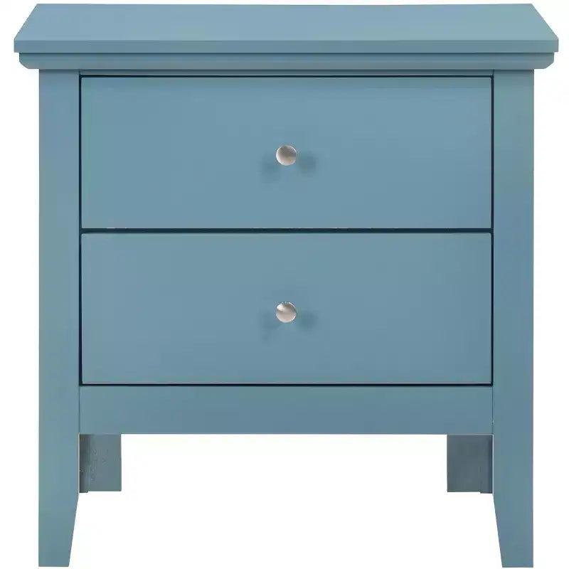 2-Drawer Nightstand with Round Nickel Handles