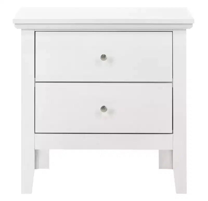 2-Drawer Nightstand with Round Nickel Handles