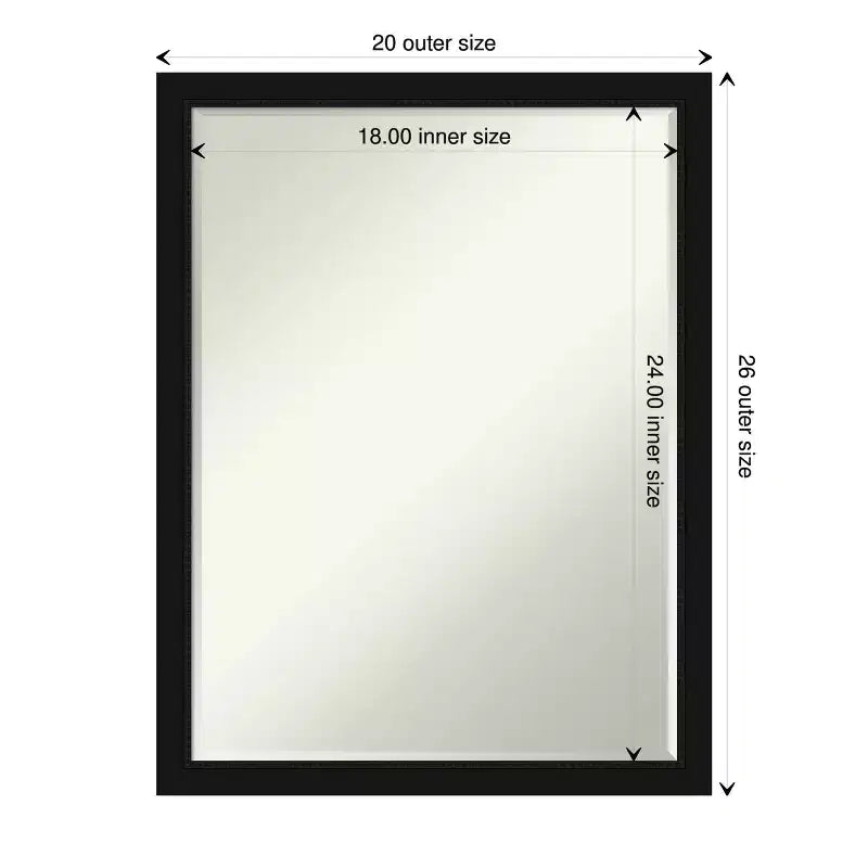 Petite Bevel Bathroom Wall Mirror with Black Narrow Frame
