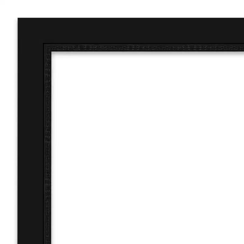 Petite Bevel Bathroom Wall Mirror with Black Narrow Frame