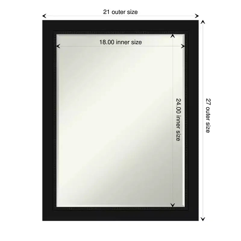 Petite Bevel Bathroom Wall Mirror with Black Narrow Frame