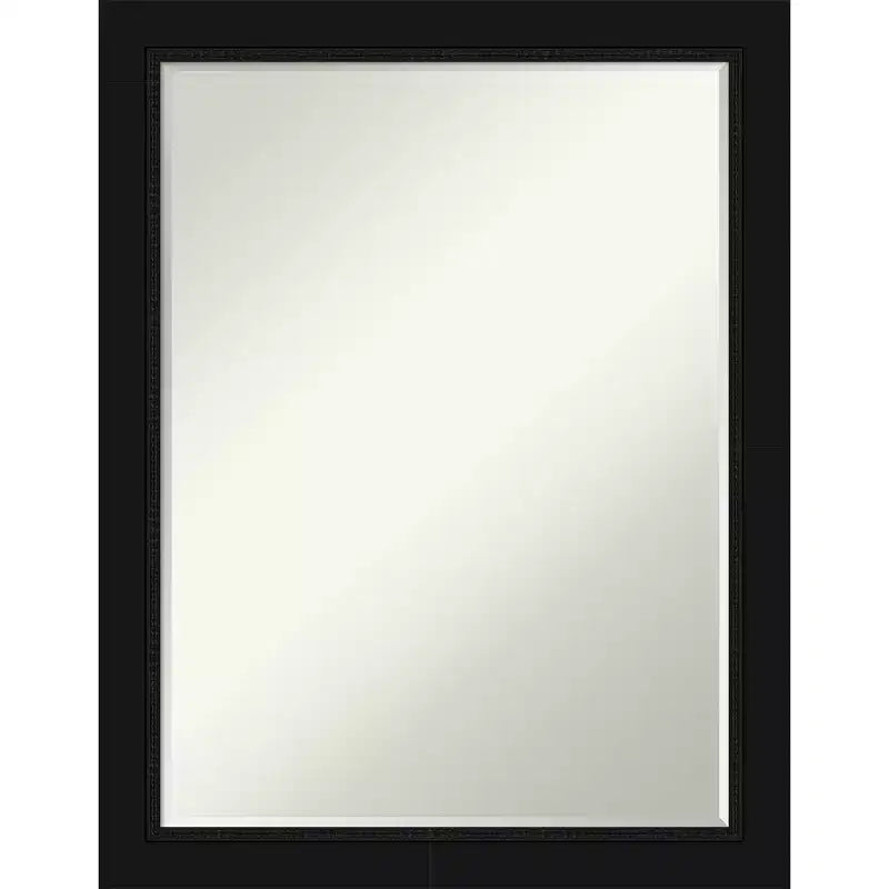 Petite Bevel Bathroom Wall Mirror with Black Narrow Frame