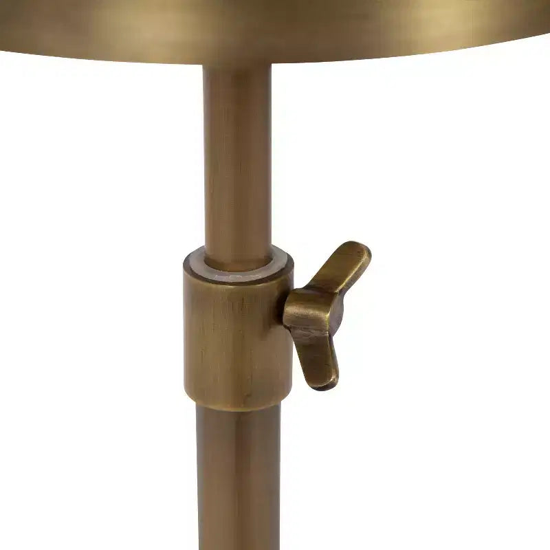 Adjustable Height Metal Drink Table & Plant Stand with Sunburst Pattern