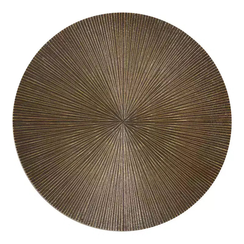 Adjustable Height Metal Drink Table & Plant Stand with Sunburst Pattern