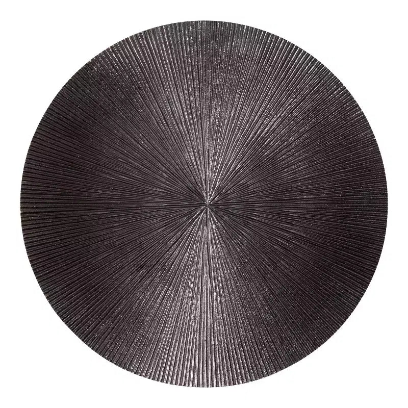 Adjustable Height Metal Drink Table & Plant Stand with Sunburst Pattern