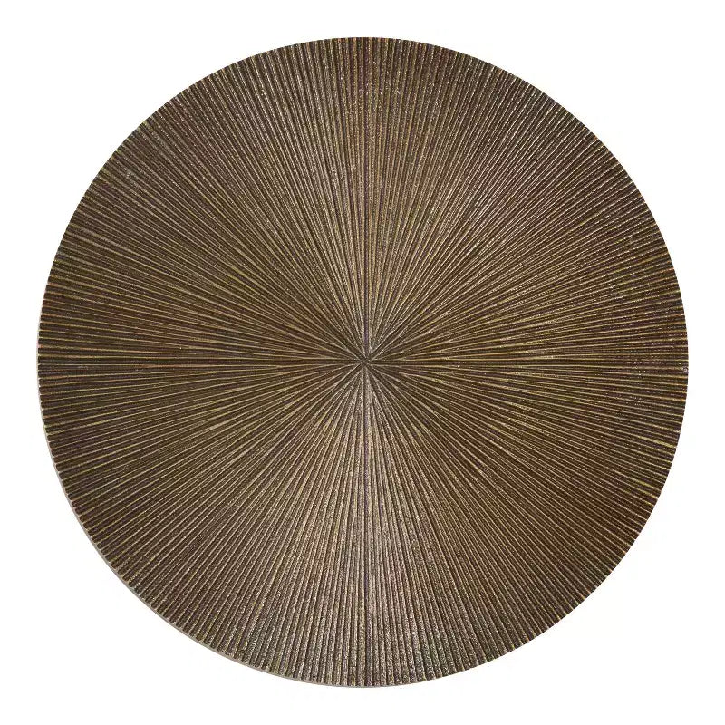 Adjustable Height Metal Drink Table & Plant Stand with Sunburst Pattern