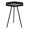 Hexagon Side Table with Black Metal Frame & White Basin