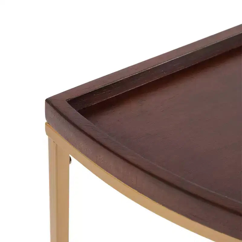 Half-Circle Console Table with Satin Black Finish