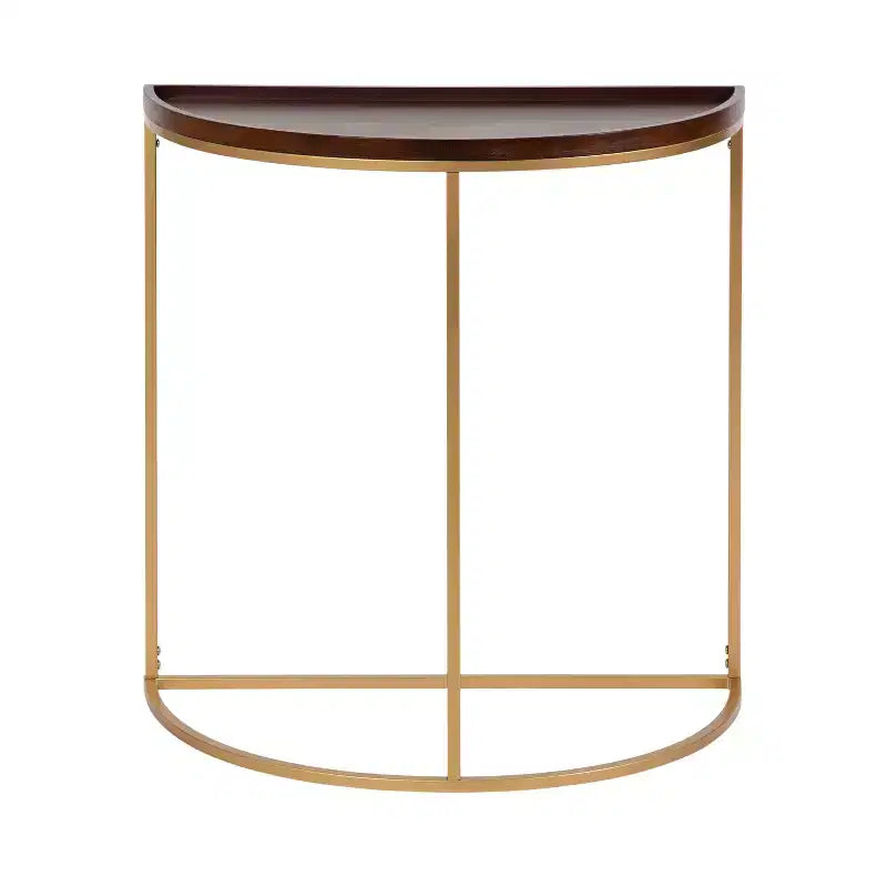 Half-Circle Console Table with Satin Black Finish