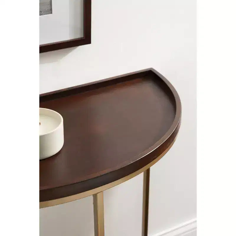 Half-Circle Console Table with Satin Black Finish