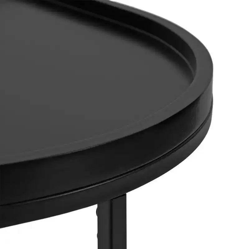 Half-Circle Console Table with Satin Black Finish
