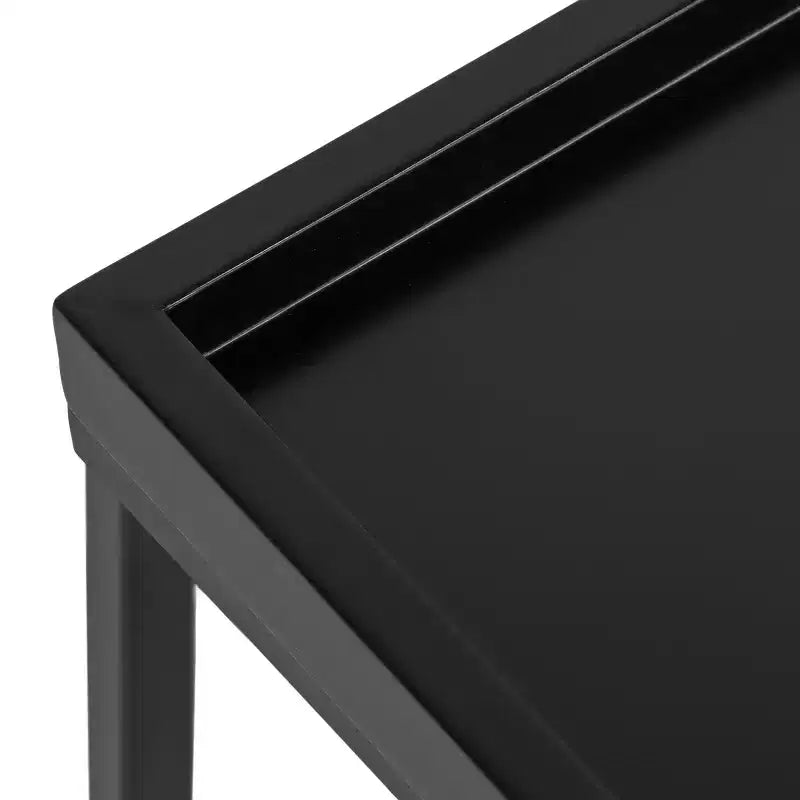 Half-Circle Console Table with Satin Black Finish