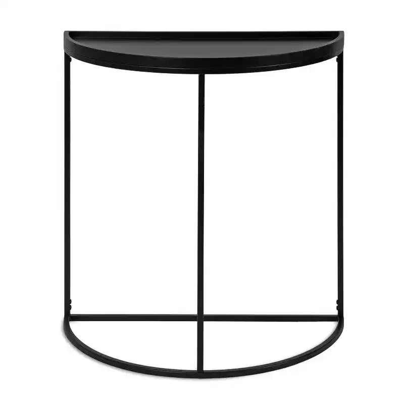 Half-Circle Console Table with Satin Black Finish