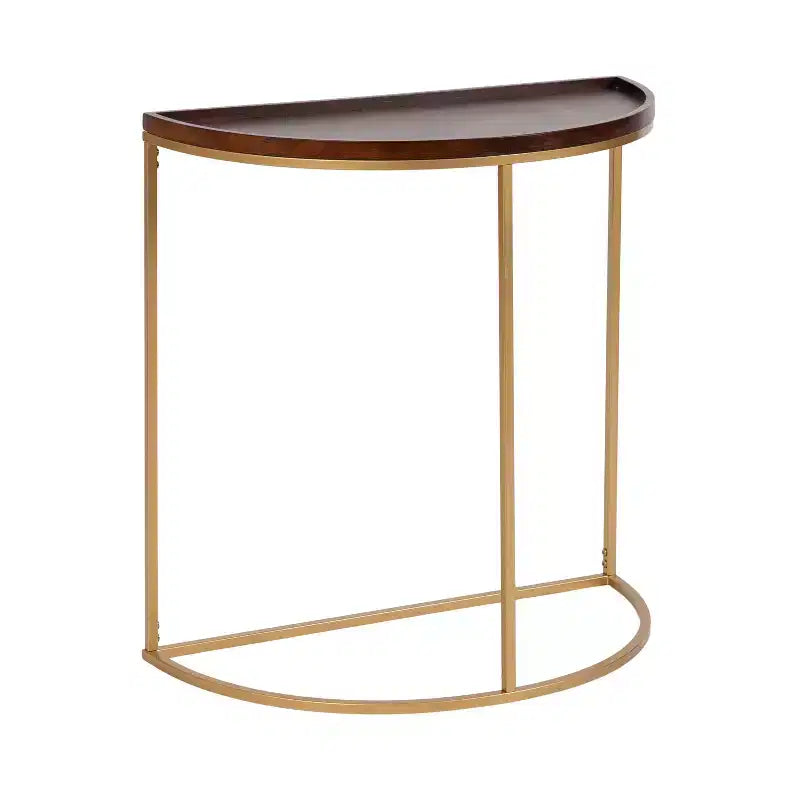 Half-Circle Console Table with Satin Black Finish