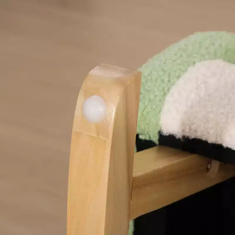 Kids Rocking Sofa Chair with Solid Wooden Frame & Faux Lamb Fleece
